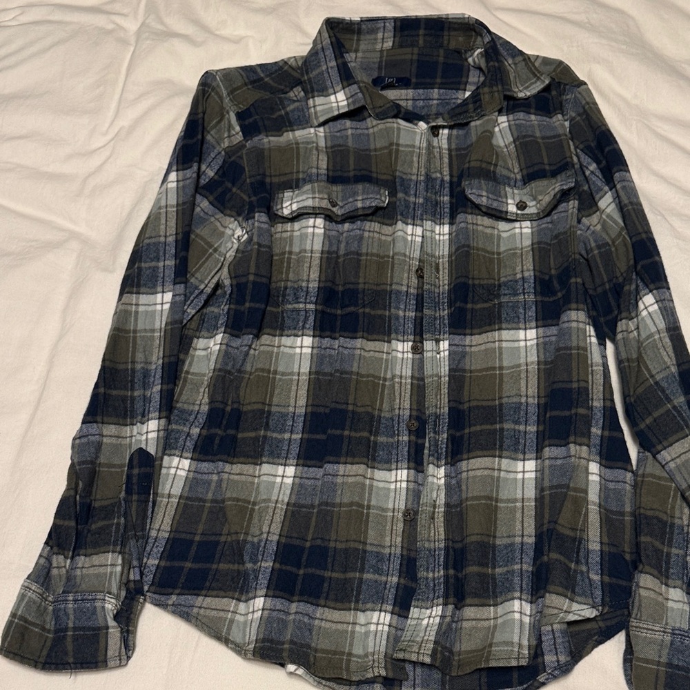 George Blue and Tan Checkered Shirt